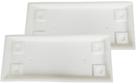The HC Companies Venetian Rectangular Plant Tray - Lightweight Plastic Plant Saucer - Plant Drip Trays for Drainage - UV Resistant Pot Saucer for Indoor & Outdoor Use (23.5 White, Pack of 2) | Plastic, Drainage Plug, Lightweight, UV-Resistant, for Indoor & Outdoor Plants, Garden & Home Decor