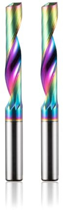 2 fresas CNC para aluminio con una ranura, 8 mm de vástago de 8 mm, fresa en espiral VHM con revestimiento DLC, diámetro de corte de 8 mm, longitud de corte de 42 mm, fresa de extremo de metal duro