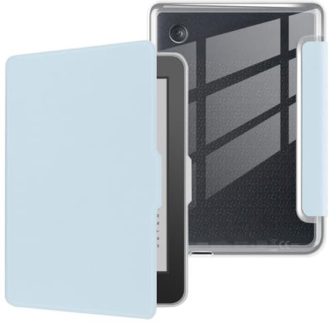 Custodia per Kobo Clara Colour 2024 da 6 pollici, ultra trasparente, morbida e flessibile, cover posteriore in TPU trasparente con auto sleep/wake per Kobo Clara Color, azzurro