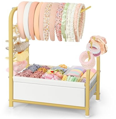 VINCOURNA Haarreif Aufbewahrung Ständer, Haargummi Aufbewahrung, Haargummi Organizer, Haarreif Halter, Jewelry Haarschmuck Organizer Box, Haarspangen Aufbe-wahrung für Kinder Mädchen