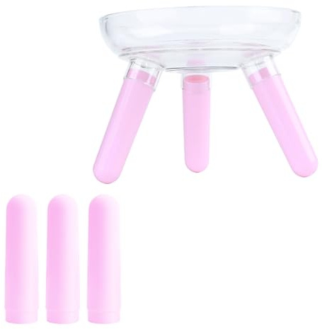 YXQ Gamelle surélevée en verre réglable avec support en plastique pour chats et petits chiens sans déversement (2 méthodes d'installation pour différentes hauteurs), rose