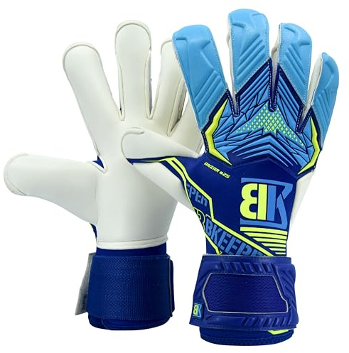 BKeeper Gants de Gardien ANZAR #25, Bleu, Coupe Hybride, pour Adultes, Mousse Professional Next