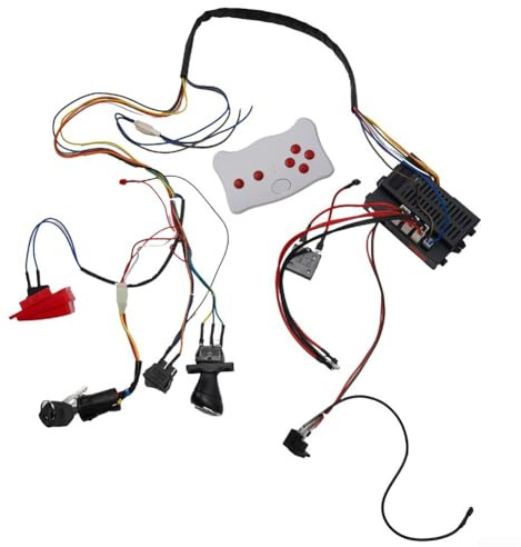 Feegow 6V/12V/24V Kinder Elektrofahrzeug Draht und Schalter Kit mit Fernbedienung, 2,4G Drahtschalterempfänger RC Kit Kompatibel mit RX18/RX23/RX37(RX30-24V A)
