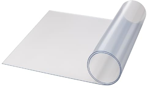Bodenschutzmatte Transparent PVC Stärke 2 mm Breite 1 m Individuelle Länge Zuschneidbar Bürostuhl rutschfest Schreibtischunterlage 0,80 m x 1,00 m Transparent