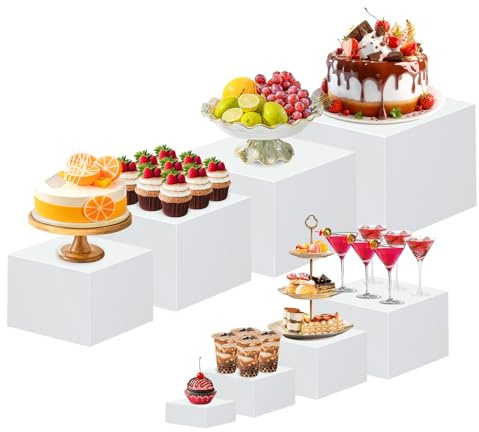 8 Paquetes Soporte para Tartas, Expositor Acrílicos con Base Hueca, Estantes Expositor Donuts, Mesas de Fiesta y Decoración para Bodas/Fiestas/Eventos Caja de Almacenamiento para Joyas, Cosméticos