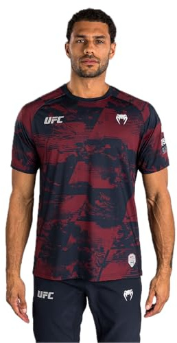 Venum UFC Zenith Herren Marineblau/Bordeaux/Silber Authentic Fight Week Performance T-Shirt mit kurzen Ärmeln - S