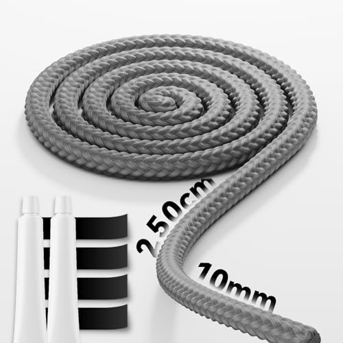 NORDUN Cordon d'étanchéité de four de 2,5 m incl. colle,Cordon d'étanchéité de tube de four pour cordon de cheminée en fibre de verre ignifuge,Réparation de cheminée de taille 10mm