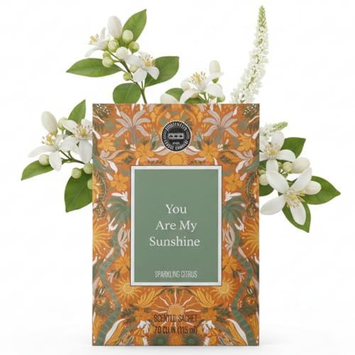 Bridgewater Duftsäckchen You Are My Sunshine Zitrus Raumduft 30 g | Mit Bergamotte, Mandarine und Orange - für Bad, WC, Schrank und kleine Räume, langanhaltend bis zu 4 Monate