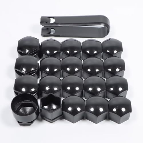 WENINETIES 20pcs Capuchon d'écrou de Roue pour Audi A5 Sportback 1 (I) 8T I 2009-2016, Écrou de Roue Capuchon Boulon Couvre, Protection antirouille,Black