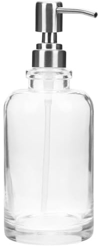 Didiseaon Seifenspender aus Glas und Edelstahl 500ml mit Modernem Design für Küche und Bad Nachfüllbarer Flüssigseifenspender mit Edelstahlpumpe für Lotion und Shampoo