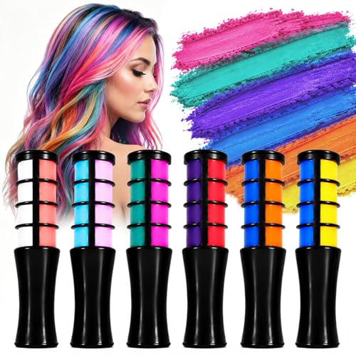 12 Colores Doble cabeza tiza para el cabello, Lavable Tizas Para el Pelo Set, Tinte Pelo Lavable para El Pelo Niña, Portátil, Temporal, Ideal para Fiesta Cosplay Navidad Regalo de Cumpleaños