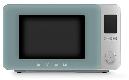 SMEG, 27L Collezione Microwave With Grill, Convection & Airfry, 25 Auto cook Programmes, 9 Cooking Functions Quick Start, Soft Close, Green, MOC02EGMUK