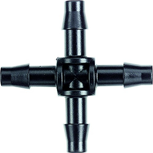 Antelco 4mm Cross 4 Way Joiner for 4mm Irrigation/Hydroponics Pipe, Pack of 10