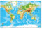 Postereck - 0848 - Hochwertige Weltkarte | Weltkarte Wand mit Hauptstädten der Länder | Unterricht Klassenzimmer Schule World Map Wall | Landkarte Welt XXL - Poster - DIN A3-29,7 cm x 42,0 cm