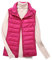 Femme Doudoune sans Manche Gilet Ultra Légère Veste Manteau Zippée Hiver Compressible Blouson Rose L