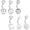 VFUN Kurz Bauchnabelpiercing 6mm Bananabells Curved Barbell Piercing 316L Chirurgenstahl Navel Bauchnabel Piercing mit CZ 14G 6 Stück