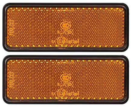 Keenso 12V 24 LED Motorcycle Tail Light Turn Signal Light, Universal Tail Brake Stop Lamp Light Rectangle for Scooters ATVs Moped Tricycles (Amber 2 PCS)