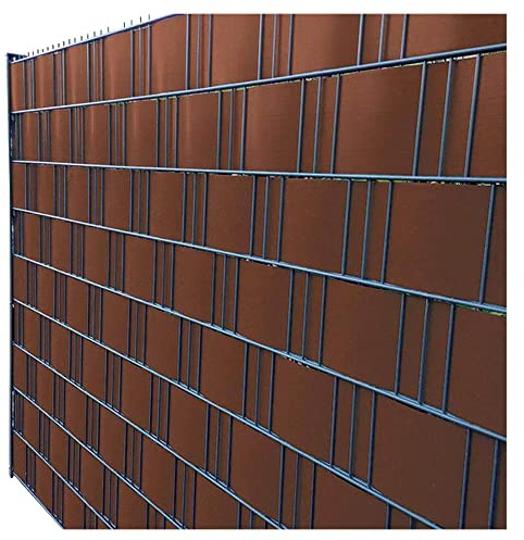 Noor Zaunblende PVC Easy 0,19 x 2,55m I Nussbaum-braune Sichtschutzstreifen I Leicht einzuflechten in Doppelstabgitterzäune I Sichtschutz