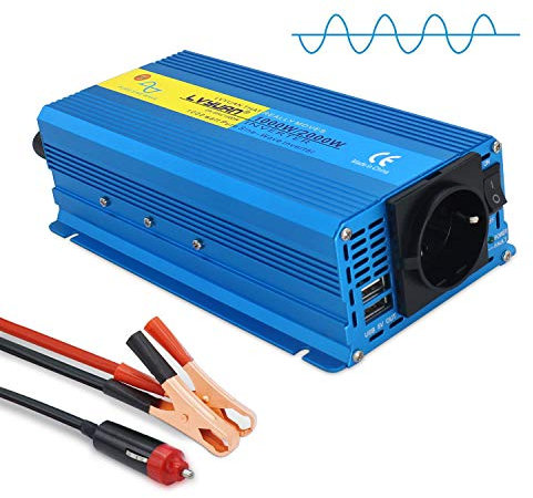 Yinleader inverter a onda sinusoidale pura 1000W 12V 230V Inverter di tensione per camper auto campeggio Sistema solare