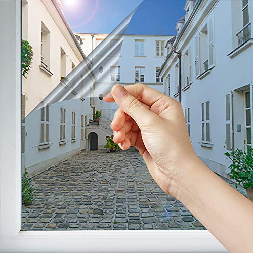 DIMEXACT - Brise Vue pour fenêtre à Grand vitrage vis-à-vis lointain - alu Clair - 152 cm x 2.5 m - en Rouleau
