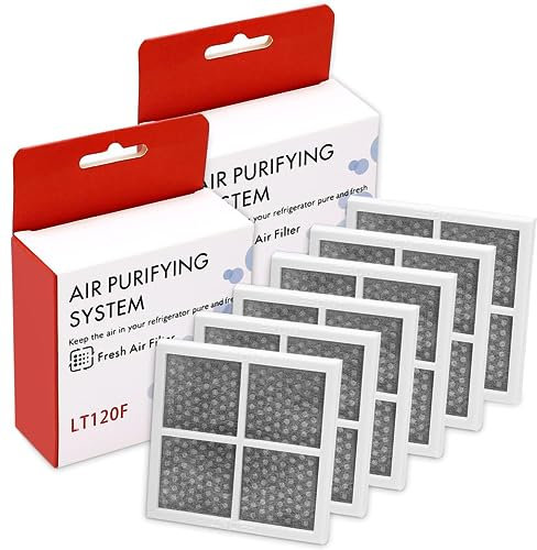 Funmit ADQ73334003 Filtro aria fresca per frigorifero LT120F Filtro purificante aria al carbone attivo per LG,6 Pack-CTN