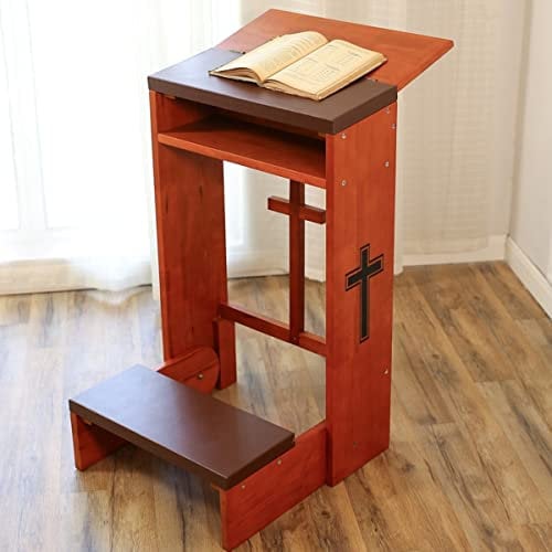 Gebetsbank-Hocker, Gebets-Kniepolster aus Holz, Kirche, Gebetsbank, Hocker, Tisch, Stuhl, gepolstertes Knie-Regal, zusammenklappbar, Gebetsbank zum Knien zu Hause (20 x25'x32'H (50x65x80cm H))