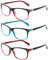 Kerecsen 3 Pack Lesebrille Damen Federscharniere Gute Brillen Hochwertig Rechteckig Komfortabel Frauen Lesehilfe (3.5, 3 Farbe Mischen)