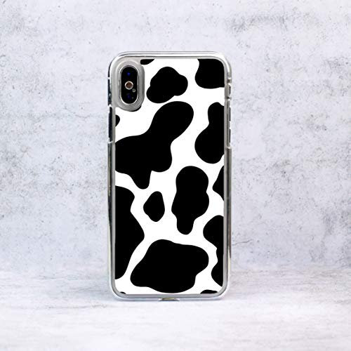 Cow Spots Animal Print Plastic Phone Case/Cover Compatible with iPhone XR Black
