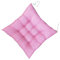 FANSU Coussin de Chaise avec Attache, Couleur Unie Lin Galette de Chaise Epais Tatami Respirant Confortable Coussins de Chaise pour Intérieur Extérieur Jardin Patio (Rose,40x40x8cm)