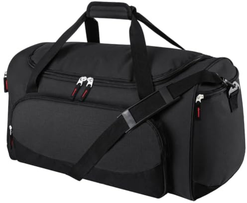 Uarition Gym Bag for Men - 55L Black Durable Large Duffle Bag for Travel, Workout, Fitness & Sport