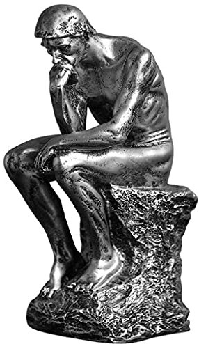 LOVIVER Abstrakte Skulptur Kunst - Thinking Man - Home Decor Dekorative Figur Dekoration Harz Denker Statue Thinking Man Table Ornament - Silber