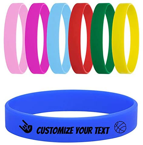 Bracelet en caoutchouc Temeite, matériau respectueux de l'environnement, 100 % silicone, design tendance et sans frais, convient à tous les âges, bracelet en silicone arc-en-ciel (couleur : blanc)