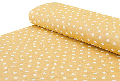 Baumwoll - Jacquard Stoff Doubleface Punkte ocker - Meterware ab 25 cm x 145 cm - Stoff zum Nähen