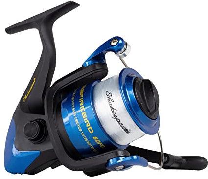 Shakespeare Firebird Spinnrolle - Vorgespulte, leichte Rolle mit Graphitgriff und Spule, leichtgängiges 1-Kugellager-Design für das Süßwasserfischen - 4000