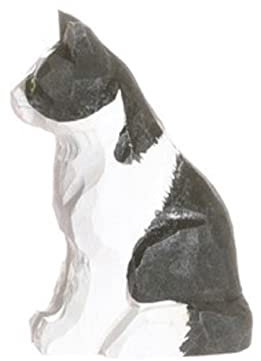 Wudimals - 40623 - Bauernhoftiere, Katze, Holz, handgeschnitzt, handbemalt, 5,1cm x 3,8cm
