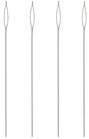 The Beadsmith Basic Elements Agujas plegables para ojos – 2.5 pulgadas de largo – Alambre trenzado flexible – Ojo grande, fácil de enhebrar – 4 agujas extra finas