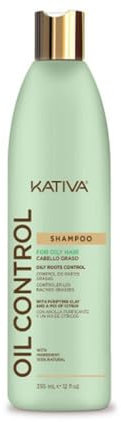 Kativa Oil Control Shampoo für fettiges Haar, 335 ml, Kontrolle der Fettwurzeln, 48 Stunden Tiefenreinigung, sulfatfreies Shampoo, reinigender Ton und eine Mischung aus Zitrusfrüchten