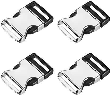 sourcing map Metallschnallen mit seitlicher Entriegelung – keine Näh-Clips Druckknöpfe für Gürtelverschluss, Gepäckgurt, Rucksack-Gurtband, silberton, 2.8