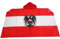 AZ FLAG - Umhangflagge Österreich mit Adler - 150x90 cm - Österreichische Cape Fahne 100% Polyester mit integrierten Ärmeln und Kapuze - Body Flag 80g