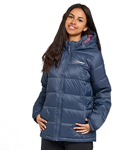 Berghaus Kids' Burham Insulated Jacket with Grown on Hood & 2 Pockets, Lightweight & Water Repellent, Winter Puffer Coat for Boys and Girls (UK, Age, 7 Years, 8 Years, Regular, Blue)