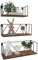 EYMPEU Étagère Murale Flottante Lot de 3, Étagère Murale Rustique en Bois et Métal pour La Chambre, Le Cuisine, La Salle de Bain, Le Salon et Le Bureau
