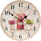 TAHEAT 30 cm Vintage Blume Wanduhr, Holz Retro Shabby Chic Uhren, Lautlos Geräuschlos Landhausstil Wanddekoration für Wohnzimmer/Schlafzimmer/Küche/Büro