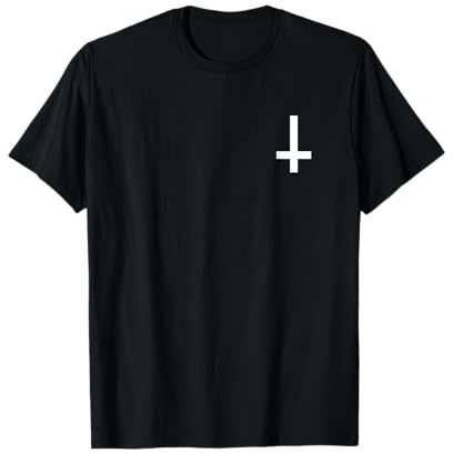 Umgedrehtes Kreuz dezent Atheist Antichrist T-Shirt