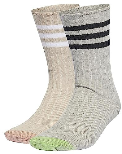 adidas Unisex - Adulto Comfort Socks 2 Pairs, Medium Grey Heather/Wonder Beige/Black/White, 37-40