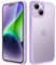 JETech Cover Opaca per iPhone 14 6,1 Pollici, Protezione Anticaduta Antiurto di Grado Militare, Custodia Posteriore Glassata Traslucida, Anti-Impronte (Viola Chiaro)