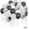 70 Stück Ballons Schwarz Silber Weiß, Wiletasz 30cm Silber Schwarz und Weiß Ballons Metallic Latex Konfetti Ballons Helium Ballons für Geburtstag Graduierung Jahrestag Party Dekoration