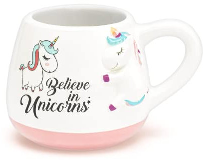 Mousehouse Gifts - Believe in Unicorns Animal Mugs for Family Enjoyment, Dolomite Kids Mugs for Tea and Coffee