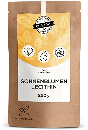 Sonnenblumen-Lecithin 250g | Reinlecithin | Hohe Bioverfügbarkeit | Pulver zum Kochen & Backen | vegan