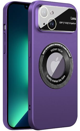 Rdyi6ba8 Magnetica Cover per iPhone 14 6,1 Pollici Supporta la Ricarica Wireless, Rigida PC Custodia con Protezione Fotocamera Frosted Ultra Slim Case per iPhone 14 - Viola