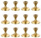 Romadedi Kerzenständer Kerzenhalter Gold Stabkerzen - 12er Set Kerzen Ständer Metall Klein Eisen Vintage Retro Deko für Hochzeit Thanksgiving Weihnachten Advent Tischdeko